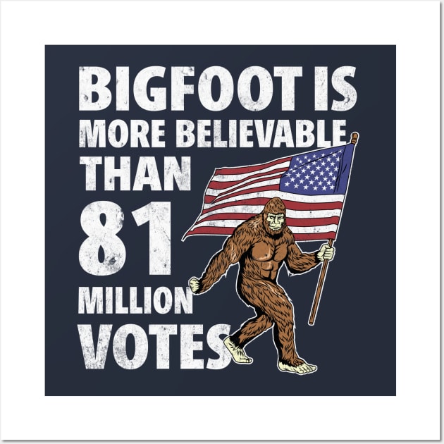 Bigfoot is More Believable Than 81 Million Votes Wall Art by TheDesignDepot